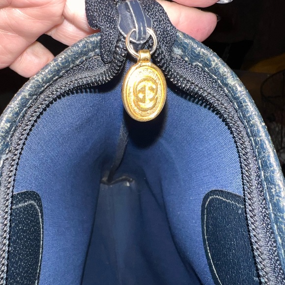 Authentic Vintage Gucci Sherry Tote Bag Blue & Red leather - Picture 8 of 12